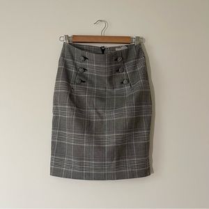 Checkered Pencil Skirt